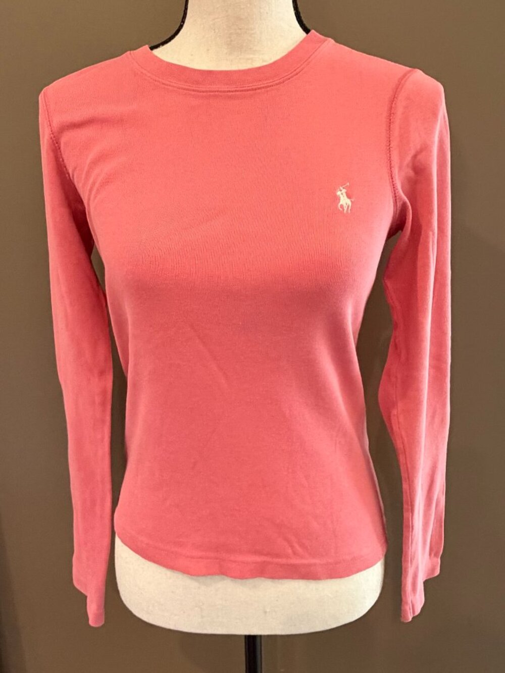 Ralph Lauren Sport Pink Long Sleeve Pullover Preppy, Size Medium